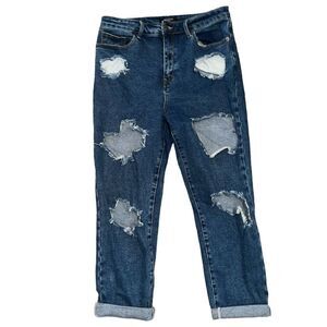 AMERICAN BAZI Light Wash Distressed Jeans Size 13